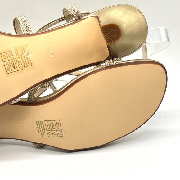 Touch Ups Womens Size 10M Maisie Champagne Gold Kitten Heel Dress‎ Sandals Shoes - Picture 11 of 12